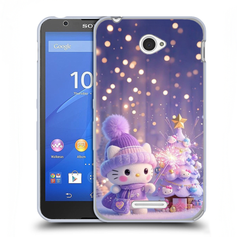 Пластиковый чехол на Sony Xperia E4 с принтом Новый год Пластиковый чехол на Sony Xperia E4 с принтом Новый год