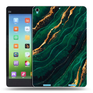 Силиконовый чехол на планшета Xiaomi MiPad с принтом Мрамор зеленое золото