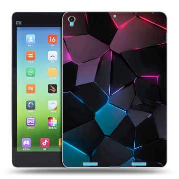 Силиконовый чехол на планшета Xiaomi MiPad с принтом Геометрия неона