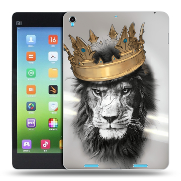 Силиконовый чехол на планшета Xiaomi MiPad с принтом Лев с короной