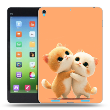 Силиконовый чехол на планшета Xiaomi MiPad с принтом Милые котики