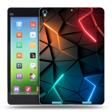 Силиконовый чехол на планшета Xiaomi MiPad с принтом Абстракция неон