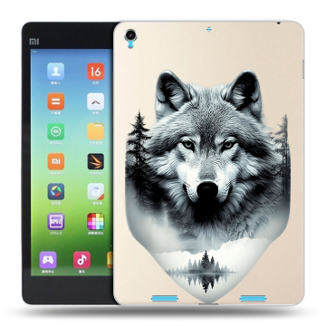 Силиконовый чехол на Xiaomi MiPad с принтом Волк в лесу