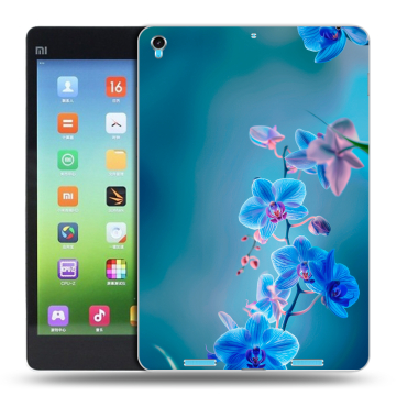 Силиконовый чехол на Xiaomi MiPad с принтом Голубые цветы