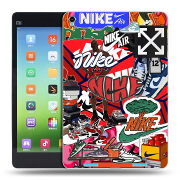 Силиконовый чехол на Xiaomi MiPad с принтом Найк Nike яркий