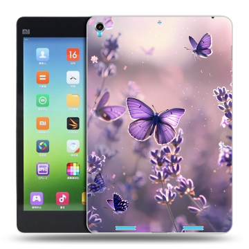 Силиконовый чехол на Xiaomi MiPad с принтом бабочки и лаванда