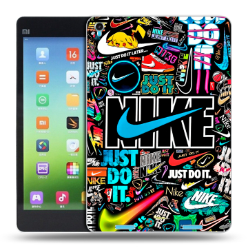 Силиконовый чехол на Xiaomi MiPad с принтом найк nike черный Силиконовый чехол на Xiaomi MiPad с принтом найк nike черный