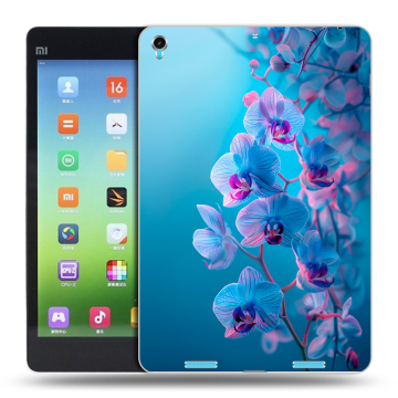 Силиконовый чехол на Xiaomi MiPad с принтом голубые орхидеи