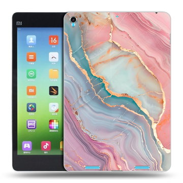 Силиконовый чехол на Xiaomi MiPad с принтом розовый мрамор