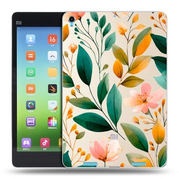 Силиконовый чехол на Xiaomi MiPad с принтом Цветы паттерн Силиконовый чехол на Xiaomi MiPad с принтом Цветы паттерн