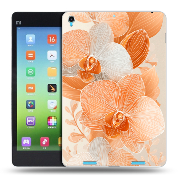 Силиконовый чехол на Xiaomi MiPad с принтом Бежевые цветы Силиконовый чехол на Xiaomi MiPad с принтом Бежевые цветы