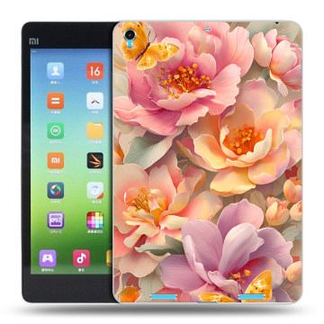 Силиконовый чехол на Xiaomi MiPad с принтом Цветы и бабочки Силиконовый чехол на Xiaomi MiPad с принтом Цветы и бабочки