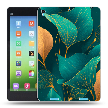 Силиконовый чехол на Xiaomi MiPad с принтом Листья и золото Силиконовый чехол на Xiaomi MiPad с принтом Листья и золото