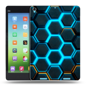 Силиконовый чехол на Xiaomi MiPad с принтом Неоновые соты Силиконовый чехол на Xiaomi MiPad с принтом Неоновые соты