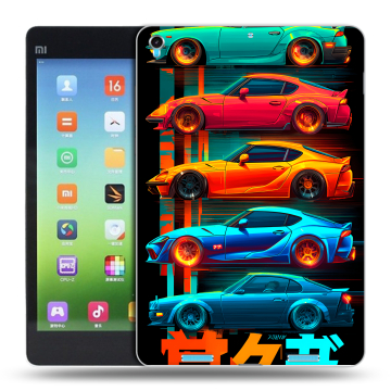 Силиконовый чехол на Xiaomi MiPad с принтом машины тачки
