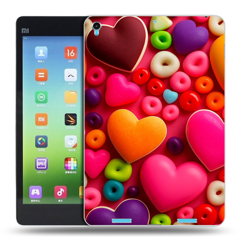 Силиконовый чехол на Xiaomi MiPad с принтом Сердечки Силиконовый чехол на Xiaomi MiPad с принтом Сердечки