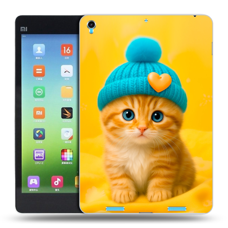 Силиконовый чехол на Xiaomi MiPad с принтом Котенок в шапке Силиконовый чехол на Xiaomi MiPad с принтом Котенок в шапке