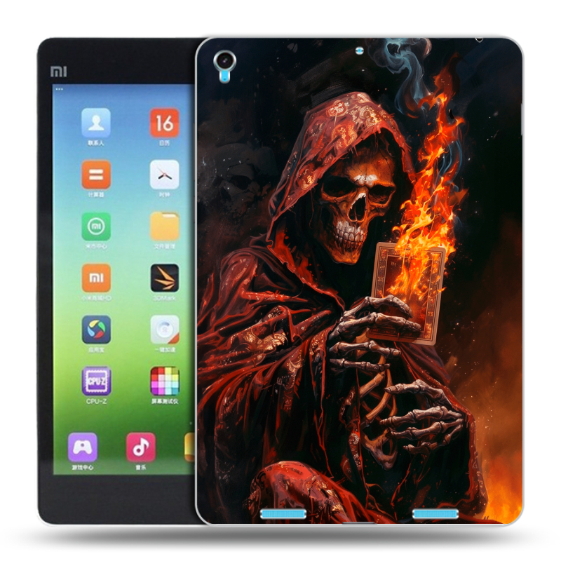 Силиконовый чехол на Xiaomi MiPad с принтом Скелет и карты Силиконовый чехол на Xiaomi MiPad с принтом Скелет и карты