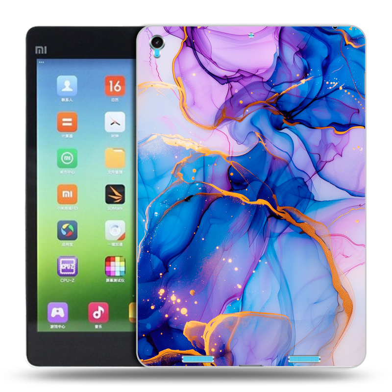 Силиконовый чехол на Xiaomi MiPad с принтом синий мрамор Силиконовый чехол на Xiaomi MiPad с принтом синий мрамор