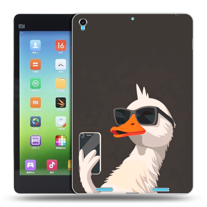 Силиконовый чехол на Xiaomi MiPad с принтом утка в очках Силиконовый чехол на Xiaomi MiPad с принтом утка в очках