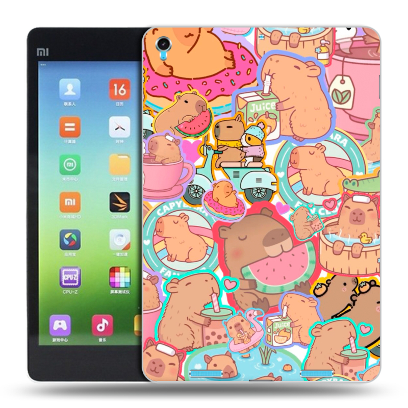 Силиконовый чехол на Xiaomi MiPad с принтом капибары Силиконовый чехол на Xiaomi MiPad с принтом капибары