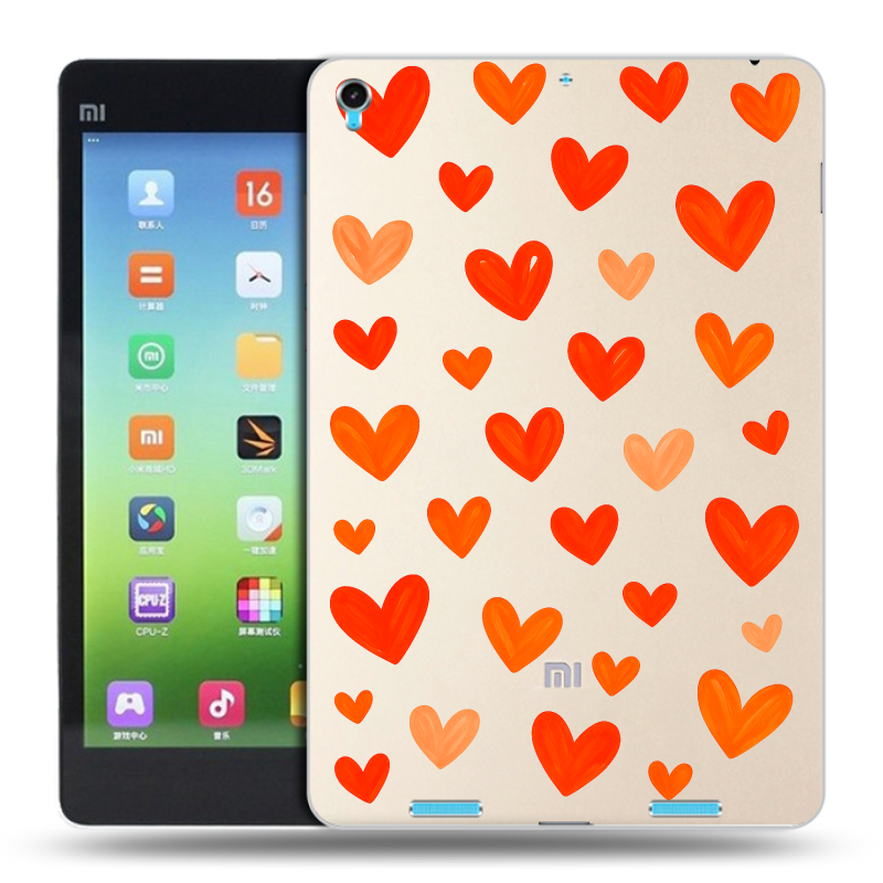 Силиконовый чехол на Xiaomi MiPad с принтом Сердечки Силиконовый чехол на Xiaomi MiPad с принтом Сердечки