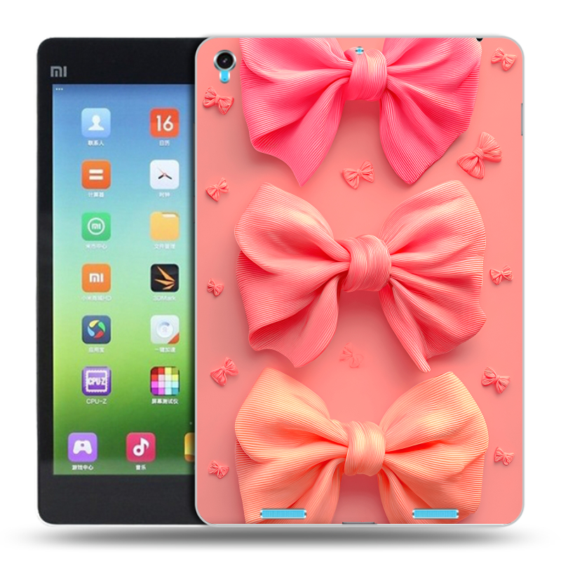 Силиконовый чехол на Xiaomi MiPad с принтом Розовые бантики Силиконовый чехол на Xiaomi MiPad с принтом Розовые бантики
