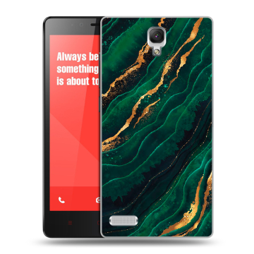 Пластиковый чехол на Xiaomi RedMi Note с принтом Мрамор зеленое золото Пластиковый чехол на Xiaomi RedMi Note с принтом Мрамор зеленое золото