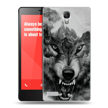Пластиковый чехол на Xiaomi RedMi Note с принтом Волк Пластиковый чехол на Xiaomi RedMi Note с принтом Волк