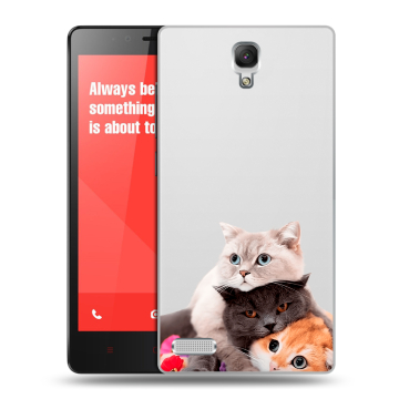 Пластиковый чехол на Xiaomi RedMi Note с принтом Кошки