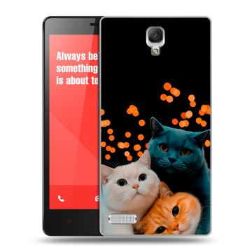 Пластиковый чехол на Xiaomi RedMi Note с принтом Кошки Пластиковый чехол на Xiaomi RedMi Note с принтом Кошки