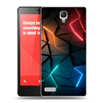 Пластиковый чехол на Xiaomi RedMi Note с принтом Абстракция неон