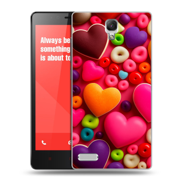 Пластиковый чехол на Xiaomi RedMi Note с принтом Сердечки Пластиковый чехол на Xiaomi RedMi Note с принтом Сердечки