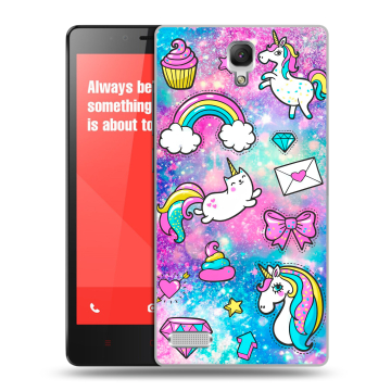 Пластиковый чехол на Xiaomi RedMi Note с принтом Единороги Пластиковый чехол на Xiaomi RedMi Note с принтом Единороги