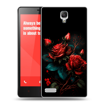 Пластиковый чехол на Xiaomi RedMi Note с принтом Розы красные Пластиковый чехол на Xiaomi RedMi Note с принтом Розы красные