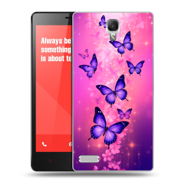 Пластиковый чехол на Xiaomi RedMi Note с принтом Бабочки Пластиковый чехол на Xiaomi RedMi Note с принтом Бабочки