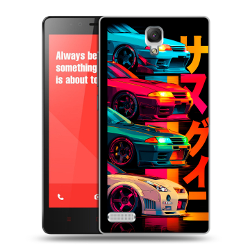 Пластиковый чехол на Xiaomi RedMi Note с принтом Гоночные машины Пластиковый чехол на Xiaomi RedMi Note с принтом Гоночные машины