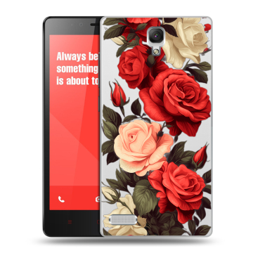 Пластиковый чехол на Xiaomi RedMi Note с принтом Розы Пластиковый чехол на Xiaomi RedMi Note с принтом Розы