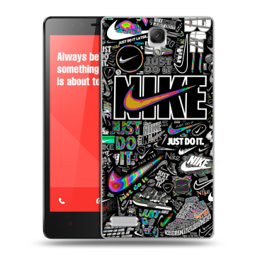 Пластиковый чехол на Xiaomi RedMi Note с принтом Найк Пластиковый чехол на Xiaomi RedMi Note с принтом Найк