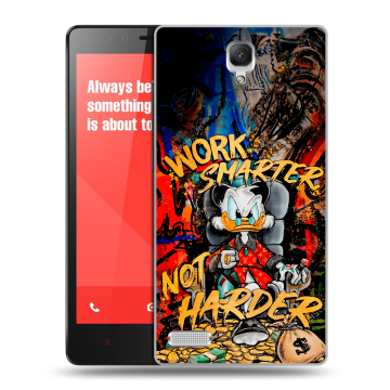 Пластиковый чехол на Xiaomi RedMi Note с принтом Дональд Дак Деньги Пластиковый чехол на Xiaomi RedMi Note с принтом Дональд Дак Деньги