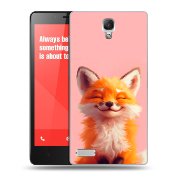 Пластиковый чехол на Xiaomi RedMi Note с принтом милая лиса Пластиковый чехол на Xiaomi RedMi Note с принтом милая лиса