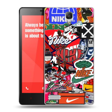 Пластиковый чехол на Xiaomi RedMi Note с принтом Найк Nike яркий Пластиковый чехол на Xiaomi RedMi Note с принтом Найк Nike яркий