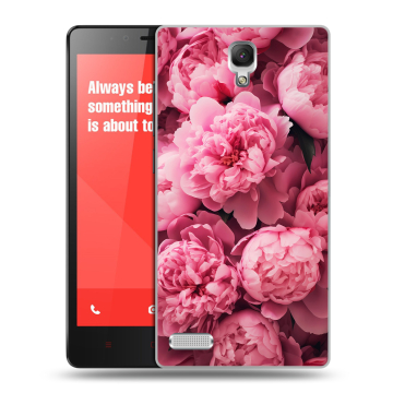 Пластиковый чехол на Xiaomi RedMi Note с принтом цветы пионы Пластиковый чехол на Xiaomi RedMi Note с принтом цветы пионы