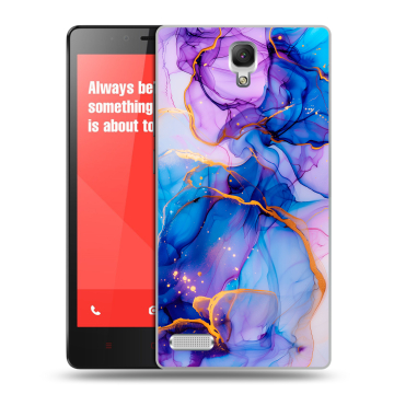 Пластиковый чехол на Xiaomi RedMi Note с принтом синий мрамор Пластиковый чехол на Xiaomi RedMi Note с принтом синий мрамор