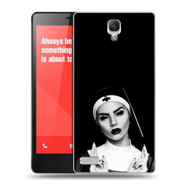 Пластиковый чехол на Xiaomi RedMi Note с принтом монашка Пластиковый чехол на Xiaomi RedMi Note с принтом монашка
