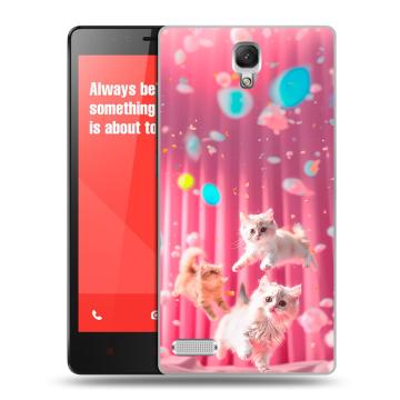 Пластиковый чехол на Xiaomi RedMi Note с принтом милые котики