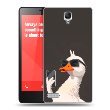 Пластиковый чехол на Xiaomi RedMi Note с принтом утка в очках Пластиковый чехол на Xiaomi RedMi Note с принтом утка в очках