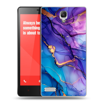Пластиковый чехол на Xiaomi RedMi Note с принтом синий мрамор Пластиковый чехол на Xiaomi RedMi Note с принтом синий мрамор