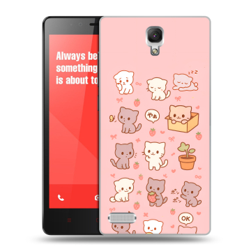 Пластиковый чехол на Xiaomi RedMi Note с принтом Hello Kitty Хелоу Кити