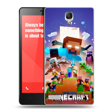 Пластиковый чехол на Xiaomi RedMi Note с принтом Майнкрафт Minecraft Пластиковый чехол на Xiaomi RedMi Note с принтом Майнкрафт Minecraft